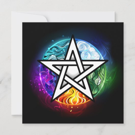 Wicca pentagram kaart (Voorkant)