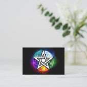 Wicca pentagram kortingskaartje (Staand voorkant)