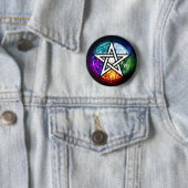 Wicca pentagram ronde button 5,7 cm (In situ)
