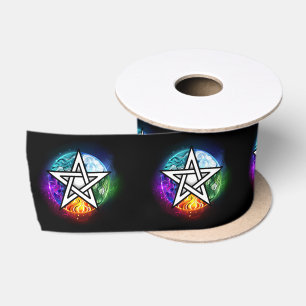 Wicca pentagram satijnen lint