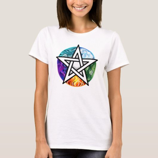 Wicca pentagram t-shirt (Voorkant)
