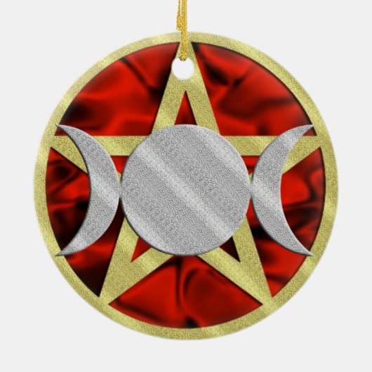 Wicca Pentagram Triple Goddess Ornament (Achterkant)