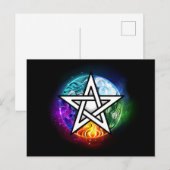 Wicca pentagram uitnodiging briefkaart (Voorkant / Achterkant)