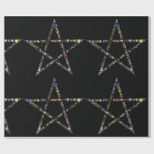 wicca pentagram verpakkingspapier cadeaupapier (Vlak)
