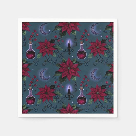 Wicca Poinsettia & Nightshade Potions Decoupage Servet (Voorkant)