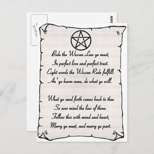 Wicca Reade Briefkaart (Voorkant / Achterkant)