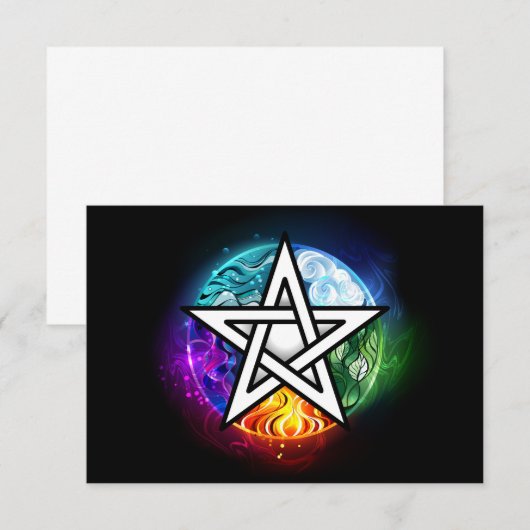 Wiccaanpentagram Aankondiging (Voorkant / Achterkant)