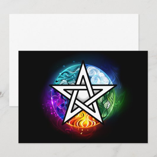 Wiccaanpentagram Advieskaart (Voorkant / Achterkant)