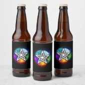 Wiccaanpentagram Bier Etiket (Flessen)