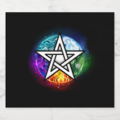 Wiccaanpentagram Bier Etiket (Enkel label)