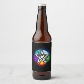 Wiccaanpentagram Bier Etiket (Voorkant)