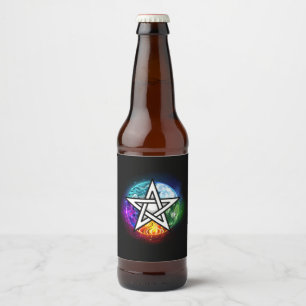 Wiccaanpentagram Bier Etiket