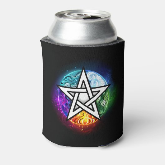 Wiccaanpentagram Blikjeskoeler (Blikje Achterkant)