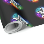 Wiccaanpentagram Cadeaupapier (Rol Hoek)