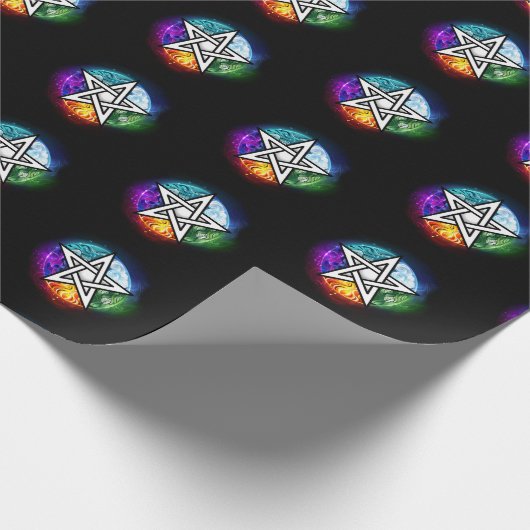 Wiccaanpentagram Cadeaupapier (Hoek)