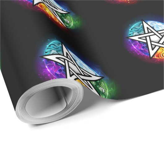 Wiccaanpentagram Cadeaupapier (Rol Hoek)