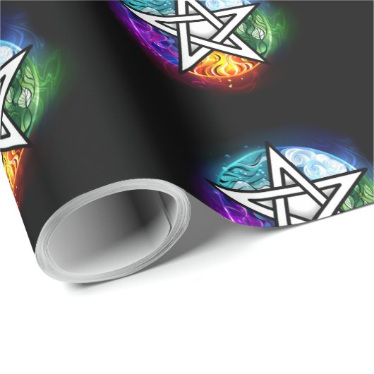 Wiccaanpentagram Cadeaupapier (Rol Hoek)