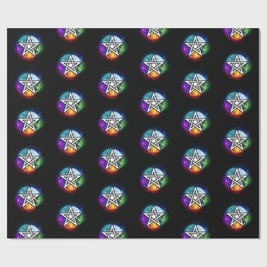 Wiccaanpentagram Cadeaupapier (Vlak)