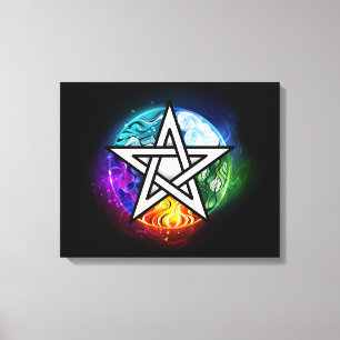 Wiccaanpentagram Canvas Afdruk