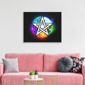 Wiccaanpentagram Canvas Afdruk (Insitu (Woonkamer))