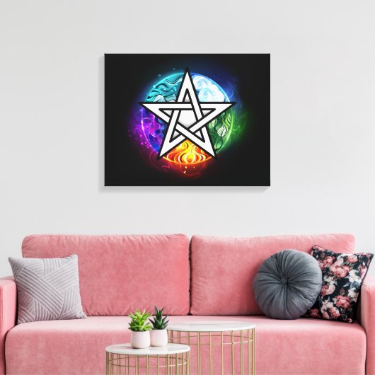 Wiccaanpentagram Canvas Afdruk (Insitu (Woonkamer))