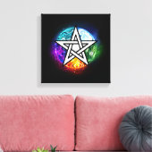 Wiccaanpentagram Canvas Afdruk (Insitu (Woonkamer))