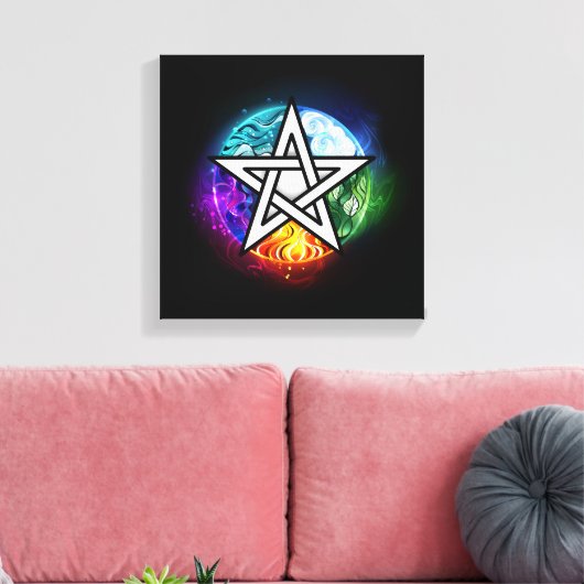 Wiccaanpentagram Canvas Afdruk (Insitu (Woonkamer))