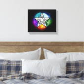 Wiccaanpentagram Canvas Afdruk (Insitu (Slaapkamer))