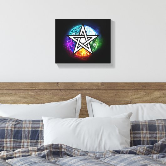 Wiccaanpentagram Canvas Afdruk (Insitu (Slaapkamer))