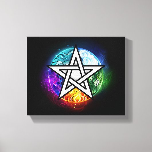 Wiccaanpentagram Canvas Afdruk (Voorkant)