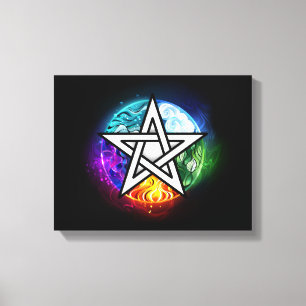 Wiccaanpentagram Canvas Afdruk