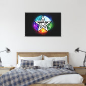 Wiccaanpentagram Canvas Afdruk (Insitu (Slaapkamer))