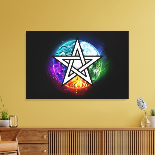 Wiccaanpentagram Canvas Afdruk (Insitu (Woonkamer))