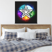Wiccaanpentagram Canvas Afdruk (Insitu (Slaapkamer))