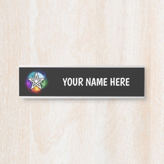 Wiccaanpentagram Deurbordje (Voorkant)