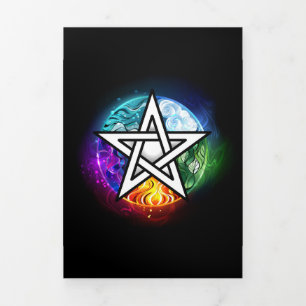 Wiccaanpentagram Drieluik Wenskaart