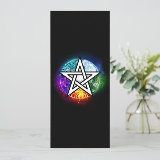 Wiccaanpentagram Feestdagenkaart (Staand voorkant)