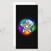 Wiccaanpentagram Feestdagenkaart (Voorkant / Achterkant)