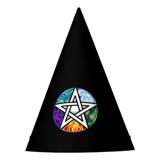 Wiccaanpentagram Feesthoedjes (Voorkant)