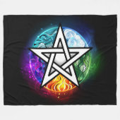 Wiccaanpentagram Fleece Deken (Voorkant (Horizontaal))
