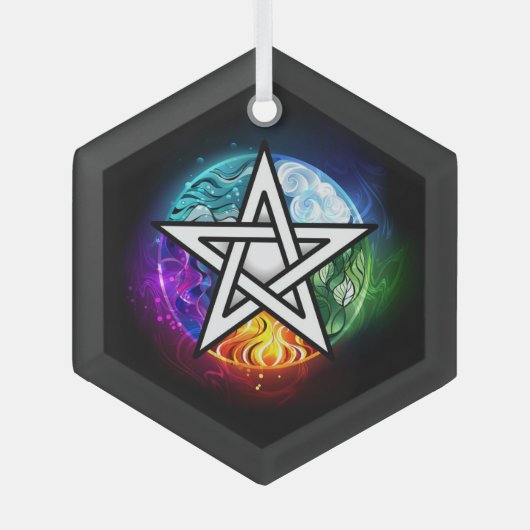 Wiccaanpentagram Glas Ornament (Voorkant)