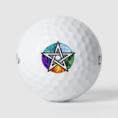 Wiccaanpentagram Golfballen (Voorkant)