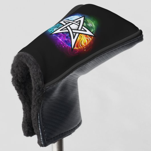 Wiccaanpentagram Golfheadcover (3/4 voorkant)
