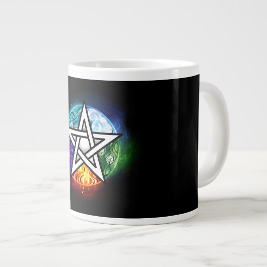 Wiccaanpentagram Grote Koffiekop (Voorkant rechts)