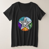 Wiccaanpentagram Grote Maat T-shirt (Design voorkant)