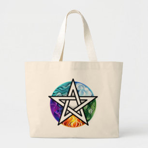 Wiccaanpentagram Grote Tote Bag