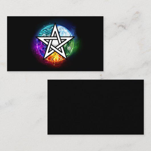 Wiccaanpentagram Informatiekaartje (Voorkant / Achterkant)