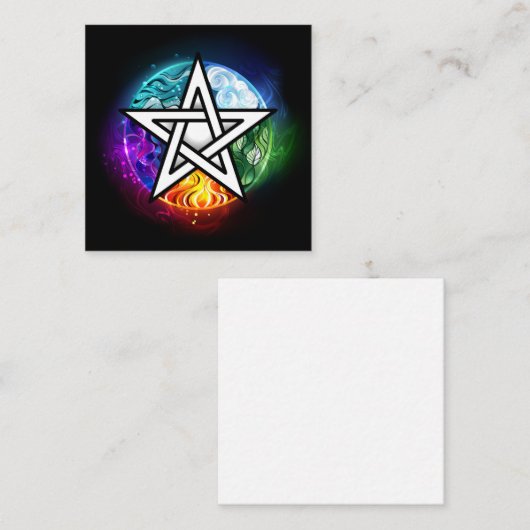 Wiccaanpentagram Informatiekaartje (Voorkant / Achterkant)