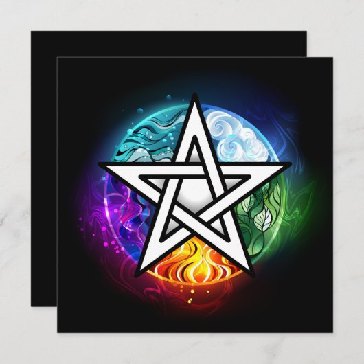 Wiccaanpentagram Kaart (Voorkant / Achterkant)