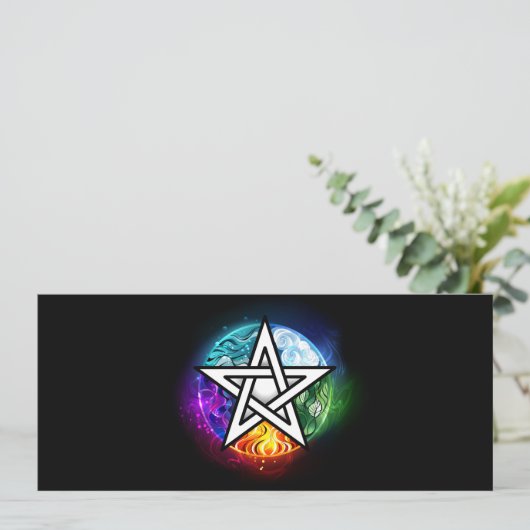 Wiccaanpentagram Kaart (Staand voorkant)